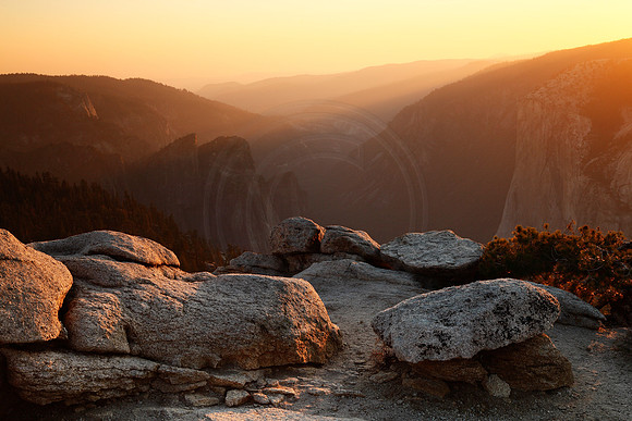 Rocks at dusk in Yosemite valley